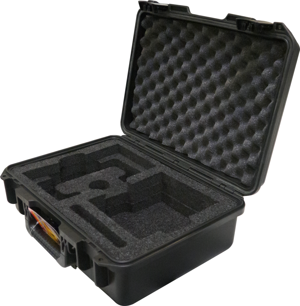 pelican storm case open with foam insert